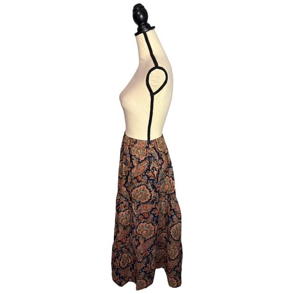 Vintage Exclusively for Signals Reversible Floral Paisley Maxi Skirt Size Small - Picture 3 of 8